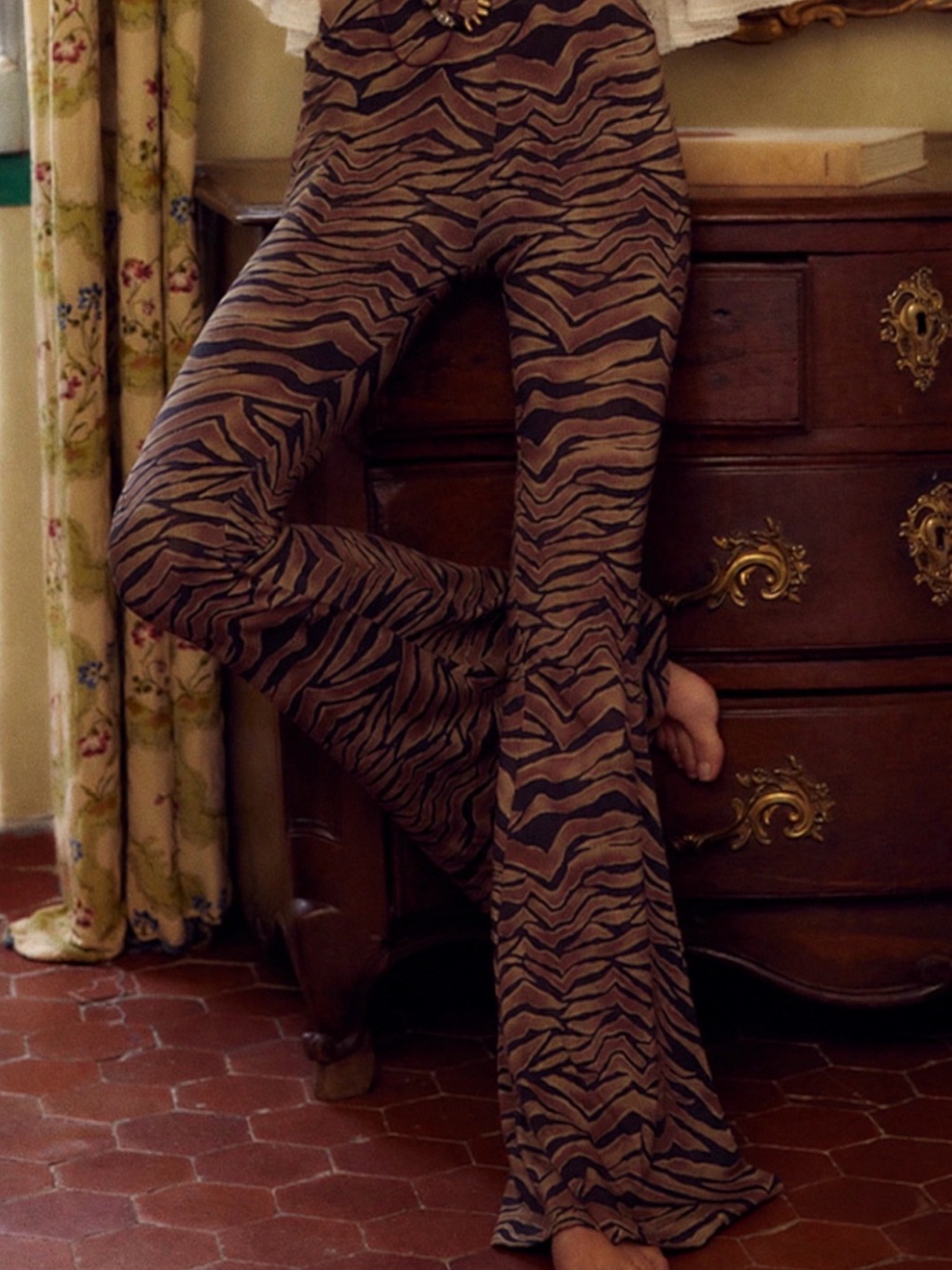 Spell Mossy Brown Zebra-Print Bells